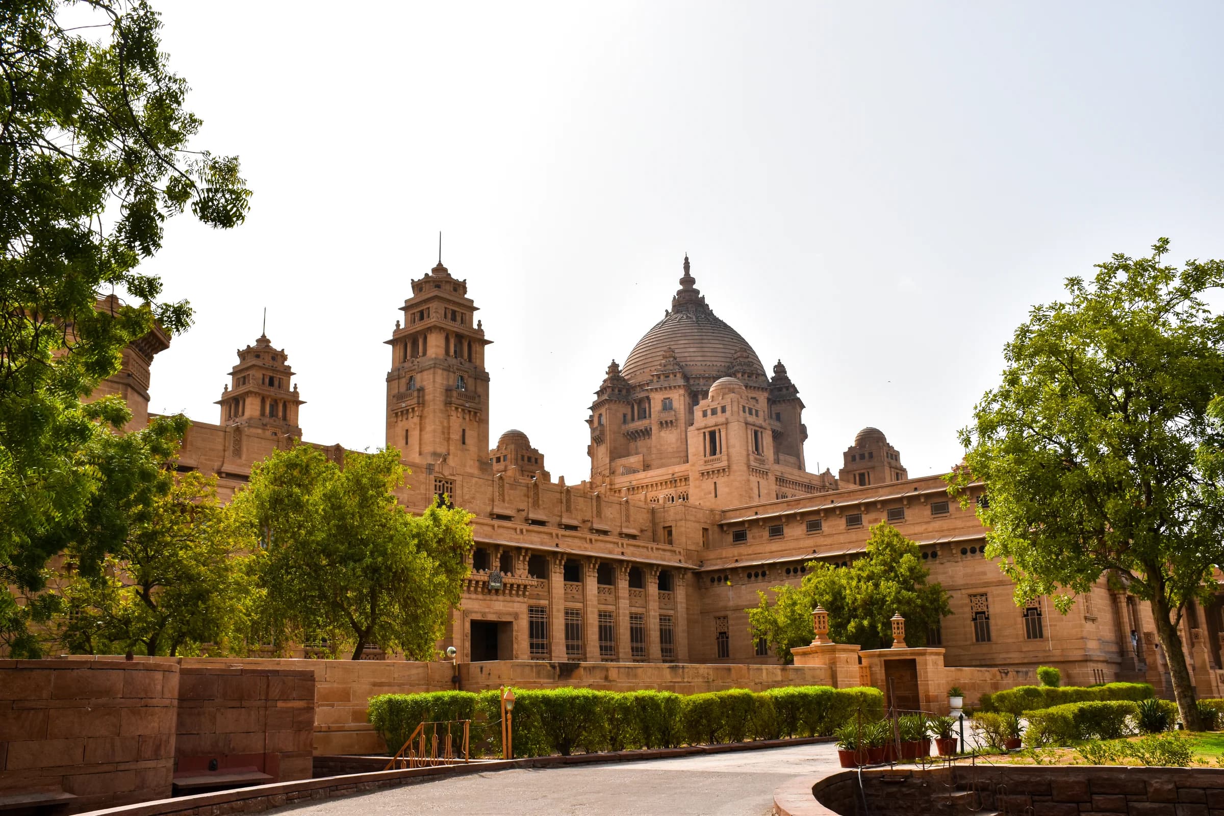 Palace exterior panorama from eastern approach