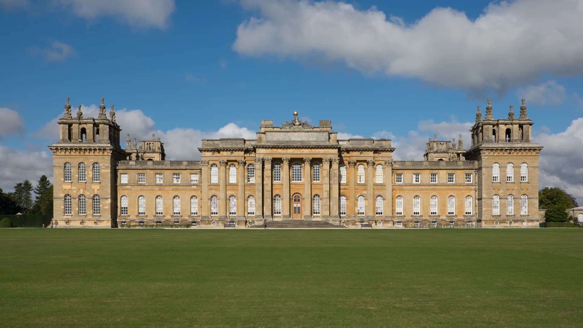 Blenheim Palace grand baroque facade in Oxfordshire