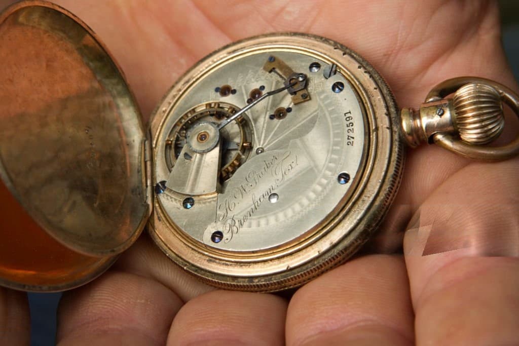 Mechanical watch movement detail